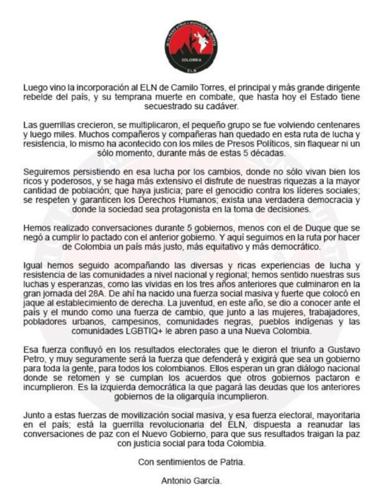 mensaje eln2