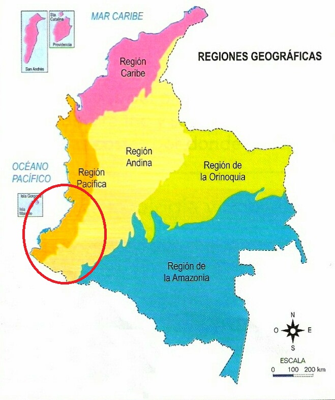 mapa de colombia con regiones