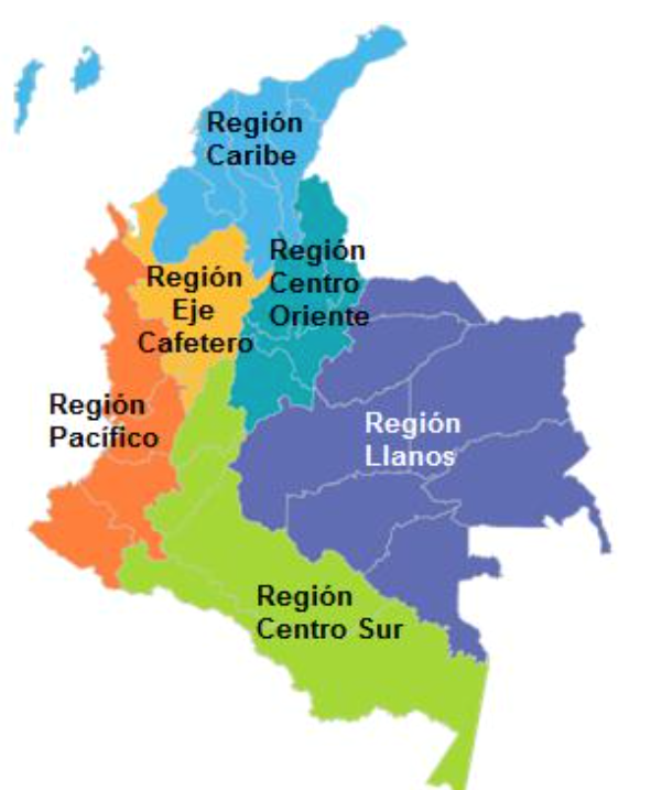 nueva división territorial colombia